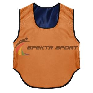 Купить Манишка футбольная двусторонняя Spektr Sport оранжево-синяя, р. 36-40 в Боровске 